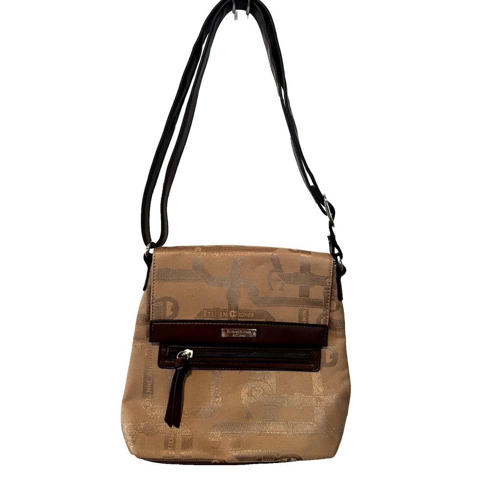 VTG Etienne Aigner Handbag Shoulder Bag Purse Coated Canvas w/ Leather Trim